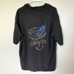 Men's Colombia Gray Lightweight Martini Fish Embroidery Design Button Down Shirt